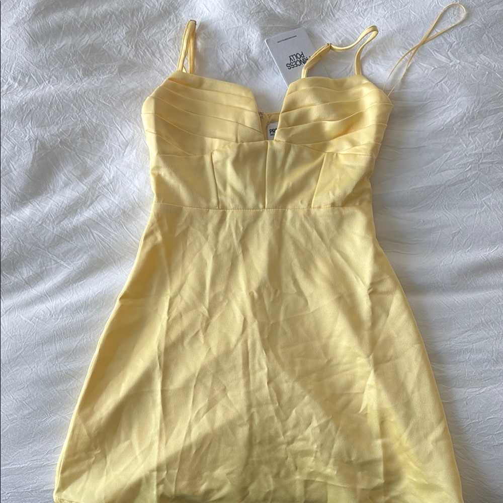 Princess Polly Yellow Bodycon Mini Dress Spaghetti Strap